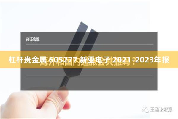 杠杆贵金属 605277 新亚电子 2021-2023年报